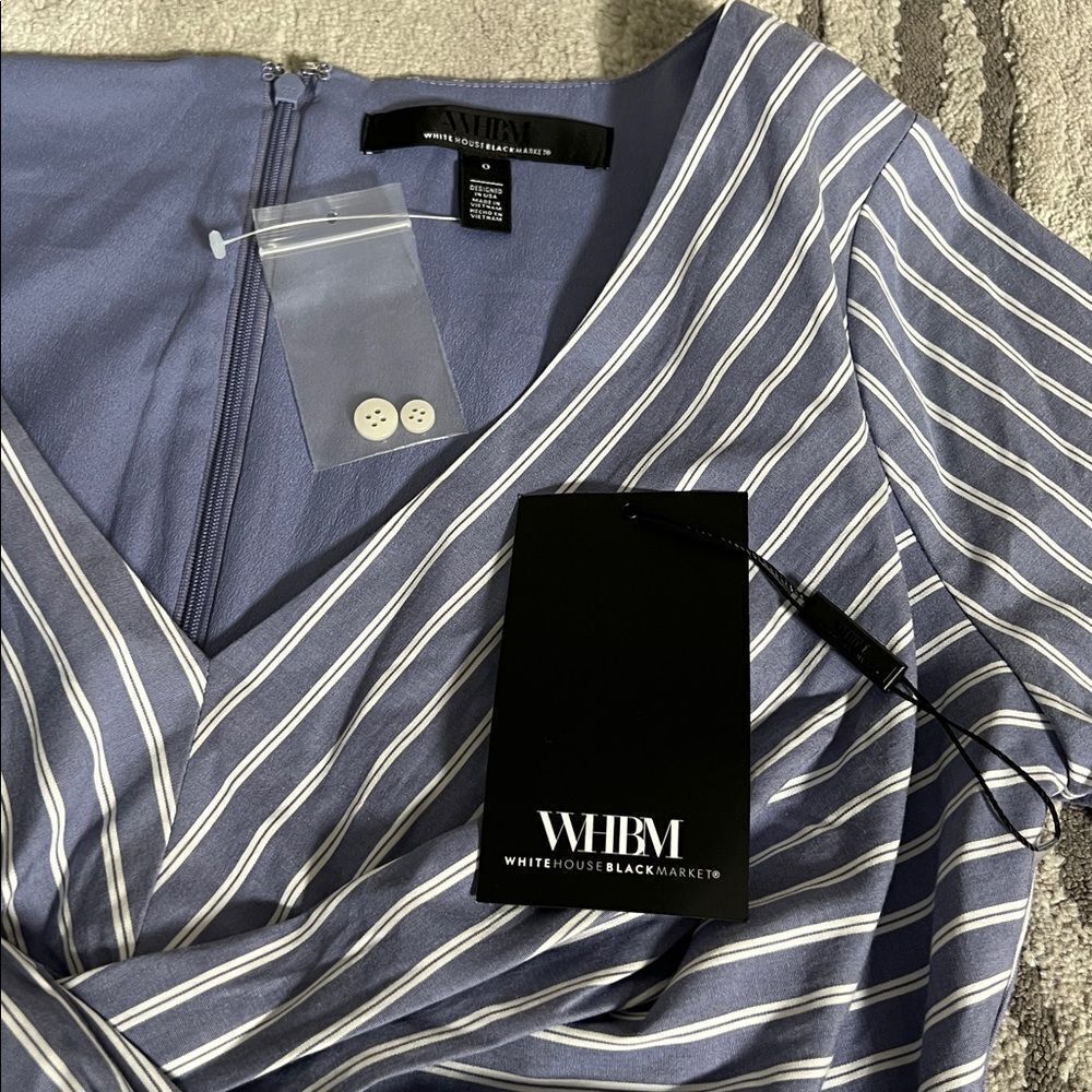 WHBM Poplin Twist-Front Midi Shirt Dress - Picture 13 of 15
